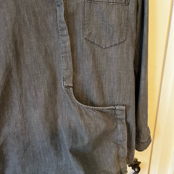 All Saints Grey Denim Shirt - Picture 3 of 6